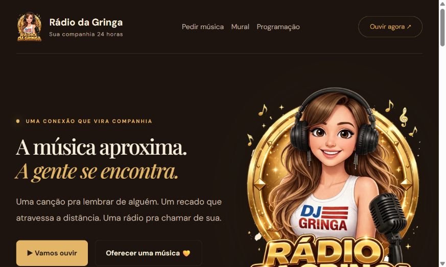 Página da Rádio da Gringa, projeto da Mixly Connect